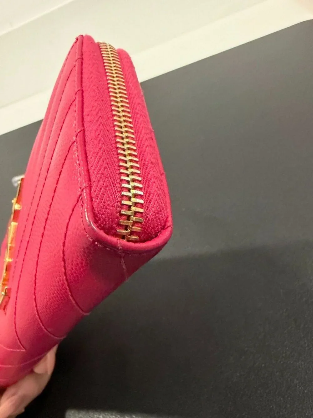 Yves Saint Laurent Pink Quilted Leather Wallet (JB1519)